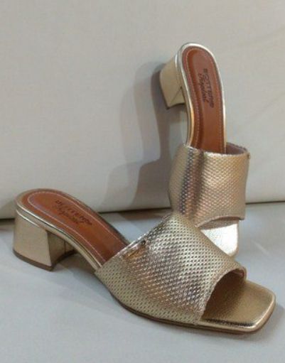 Tamanco Bottero Ref. 356702 em Couro SB Veneza Metal Dourado