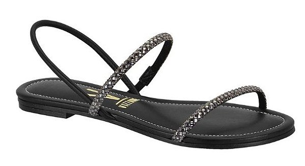 Sandália Rasteira Vizzano Ref. 6235.1197 Black Diamond Preto