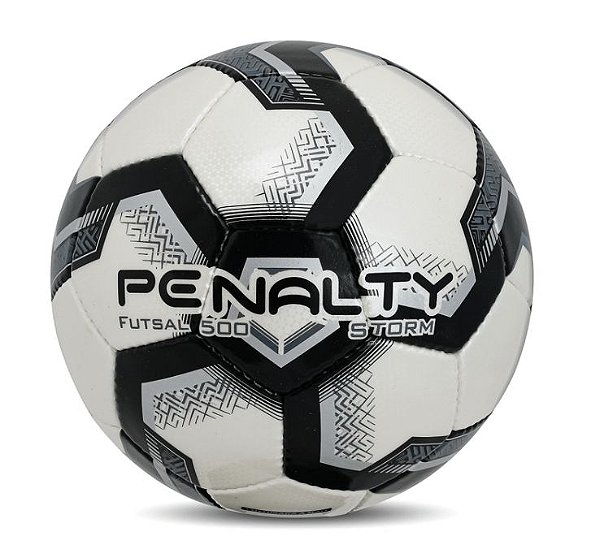 Bola Penalty de Futsal Storm XXIII Cor: Branco Preto Prata