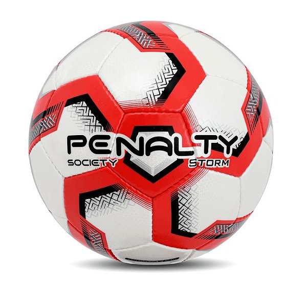 Bola Penalty Society Storm XXII Cor: Branco Vermelho Preto