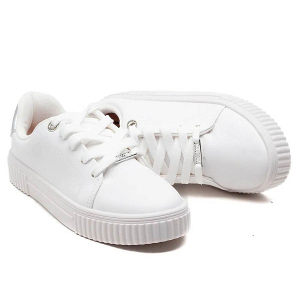 Tênis Vizzano Casual Ref. 1307.105 Cabedal Sint Pelica metalizado Premium Cor: Branco