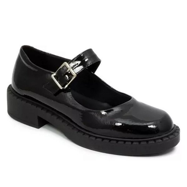 Sapato Sua Cia Ref.15365 Fem Mary Jane Cab Verniz Cor: Preto