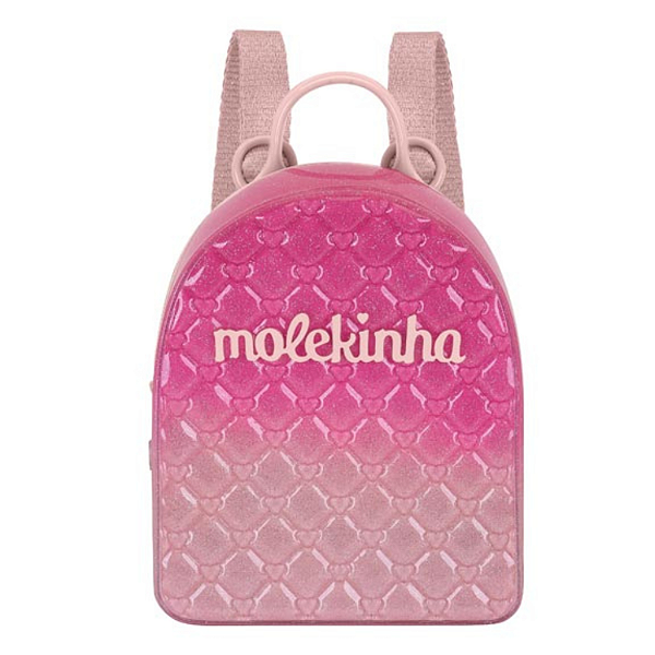 Mochila Molekinha Ref. 20023.2 Cristal Rosa Pink Prata