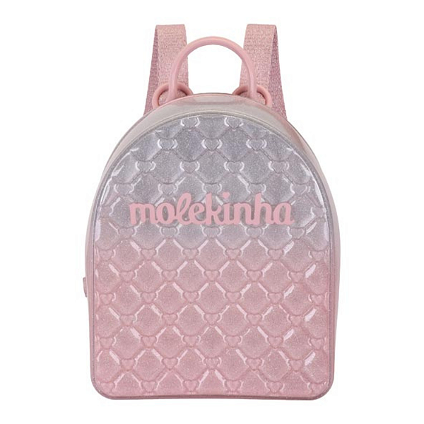 Mochila Molekinha Ref. 20023.2 Cristal Rosa Prata