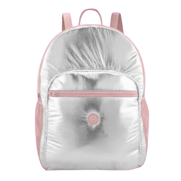 Mochila Molekinha Ref. 20055.1 Prata Rosa