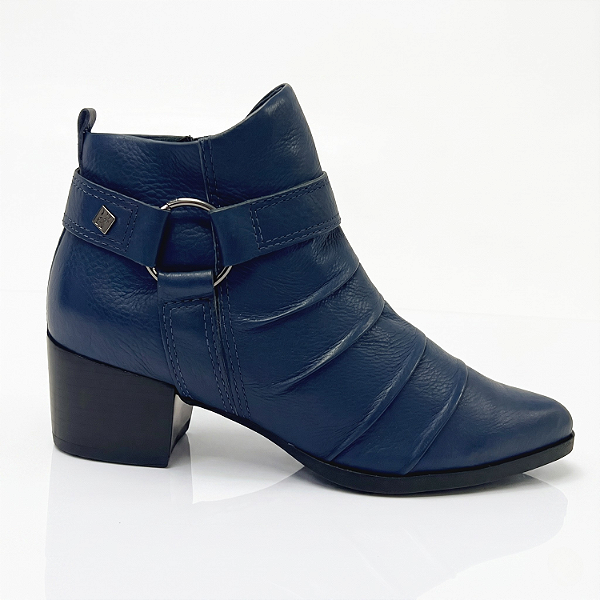Bota de Cano Curto Bottero Ref. 349305 Cano Baixo em Couro Burnish Cor: Marinho