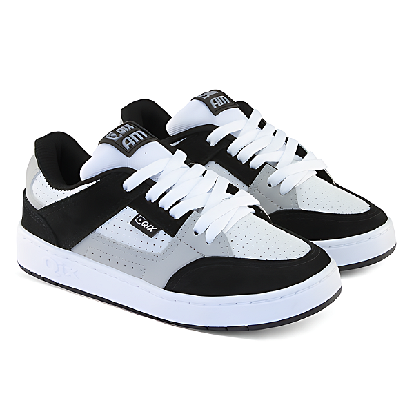 Tênis Qix Juvenil QXC0001 Preto / Cinza / Branco Modelo Unissex (33 ao 36)