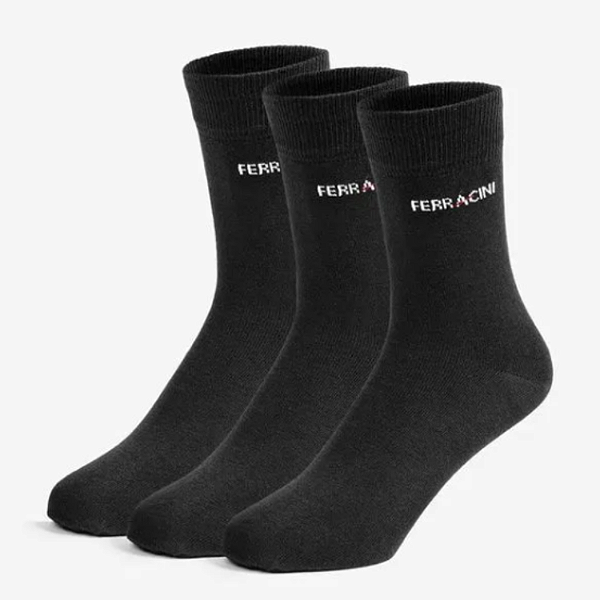 Kit com 3 pares de meias Ferracini Sport Cor: Preto