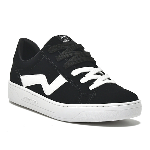 Tênis Via Marte Ref. 020-004-01 Nobuck NP Cor: Preto / Branco