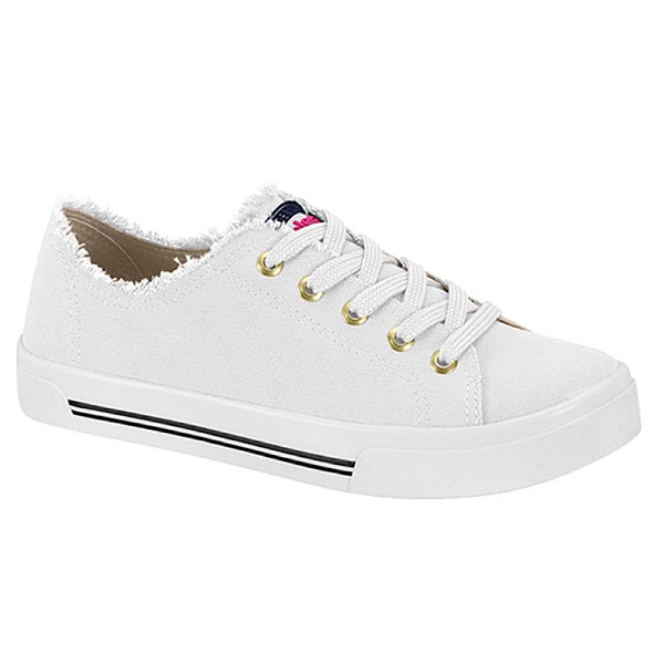 Tênis Moleca Ref. 5667.322 Lona Sleder Cor: Branco