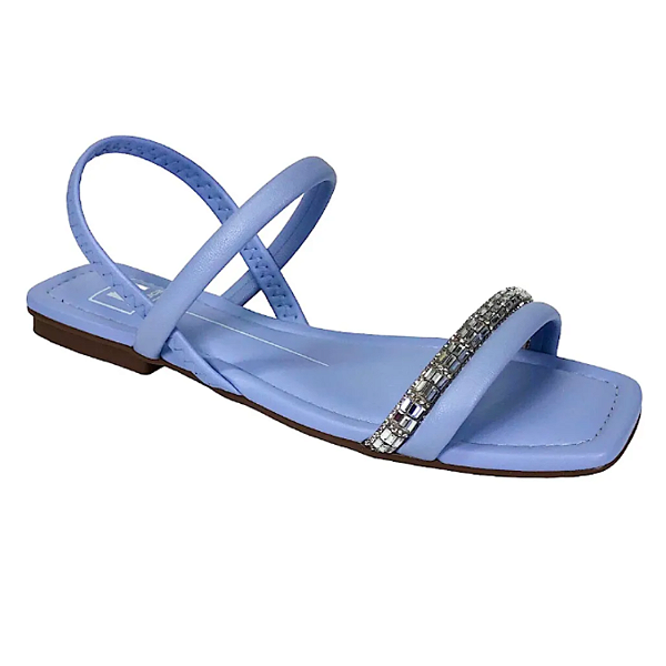 Sandália rasteirinha Moleca Ref. 5462.111 Jeans Cristal