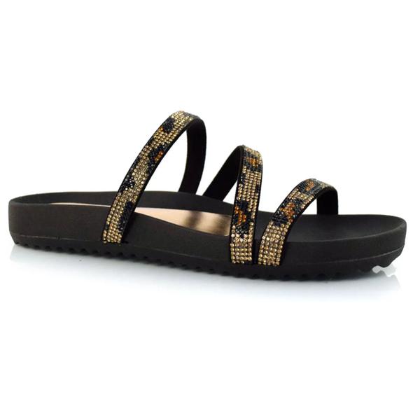 Chinelo Quiz Ref. 61-1993-28 Mini Manta Leopardo / Preto