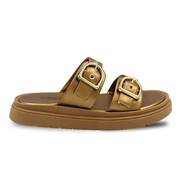 Tamanco Quiz Ref. 61-1581-06 Cabedal Ipanema Cor: Ouro Light