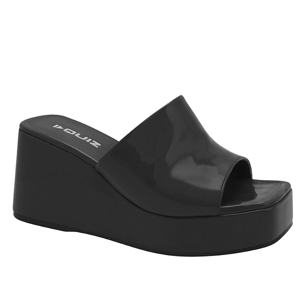 Tamanco Quiz Ref. 61-1869-17 Cabedal Verniz Plataforma anabela Cor: Preto