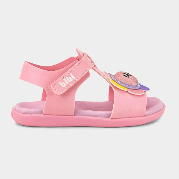 Sandália Bibi Menina Com Led Ref. 1188153 Baby Soft II Iogurte