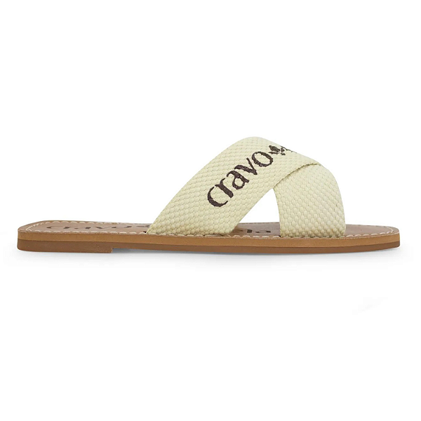 Tamanco Rasteiro Cravo e Canela Ref. 1197CC Off Cor: White/Cafe