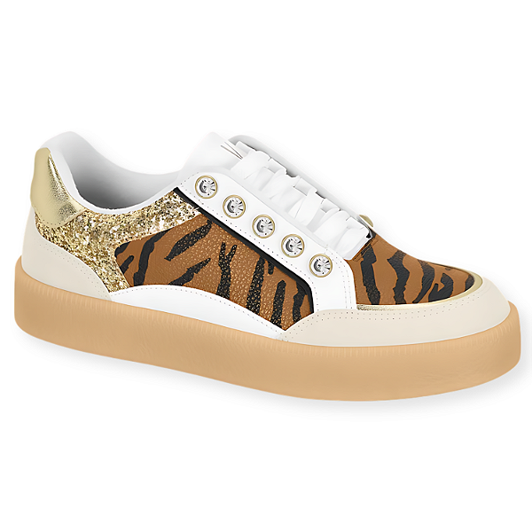 Tênis Vizzano Ref. 1444.102 Camel Preto Branco Off Dourado