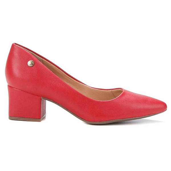 Sapato Scarpin Vizzno Ref. 1220.315 Salto Bloco 5cm Cor: Vermelho