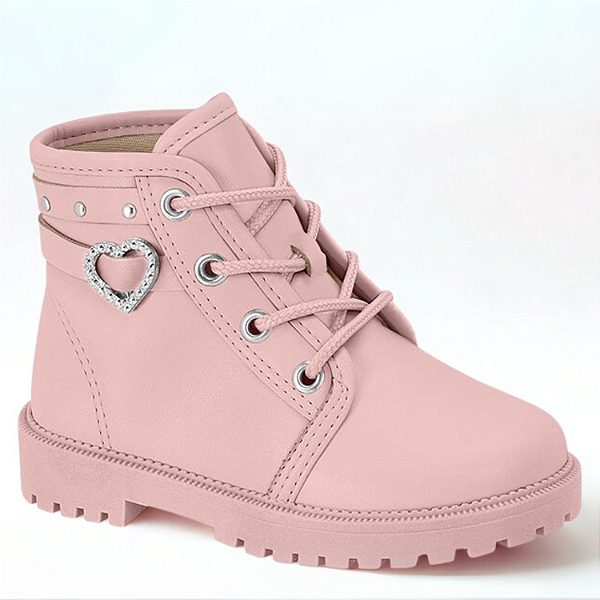 Bota Infantil Menina Molekinha Ref. 2126.526 Cabedal Sintético Cor: Rosa