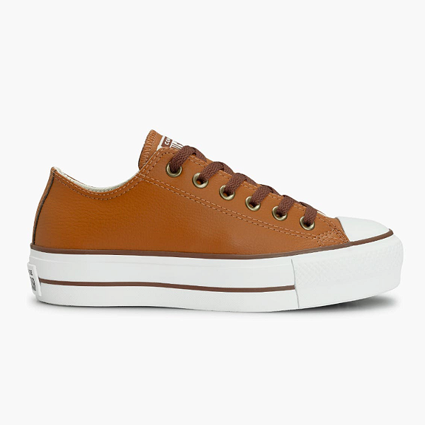 Tênis All Star CT09830004 Chuck Taylor Lift Plataforma Cor: Casca de Nozes / Marrom Urso / Branco