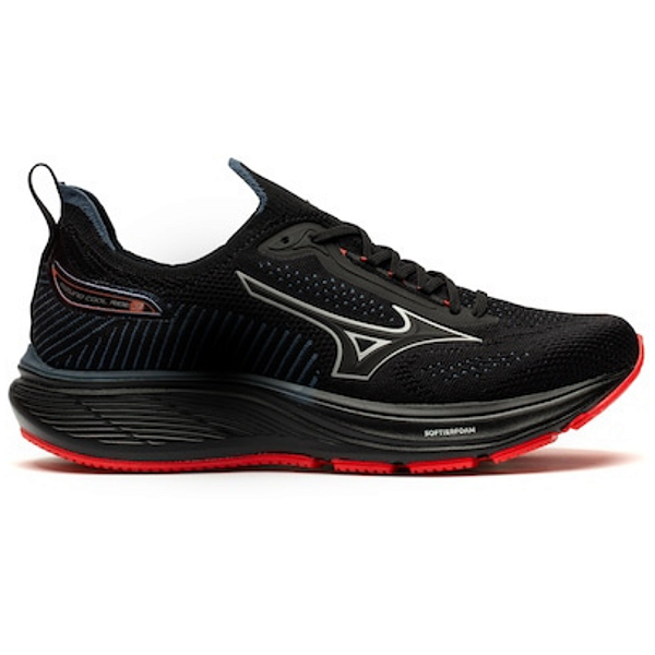 Tênis Mizuno Masculino Cool Ride 3 Cor: Preto Sola Vermelha