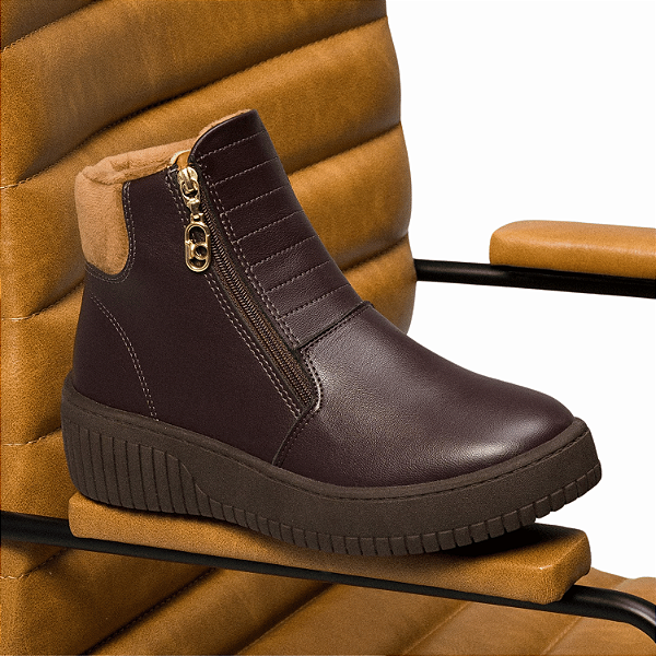 Tênis Abotinado Beira Rio Ref. 4316.112 Napa Turin Cor: Camel