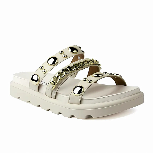 Tamanco Papete Vizzano Ref. 6510.102 Cabedal Sintético Pelica Branco OFF Summer Bronze