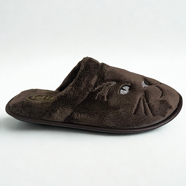 Chinelo de Inverno Leffa Ref. 769 Bordado Bege Café
