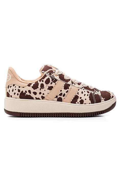 Tênis Quiz Ref. 61-1851-01 Cabedal Safari Onça/Off White