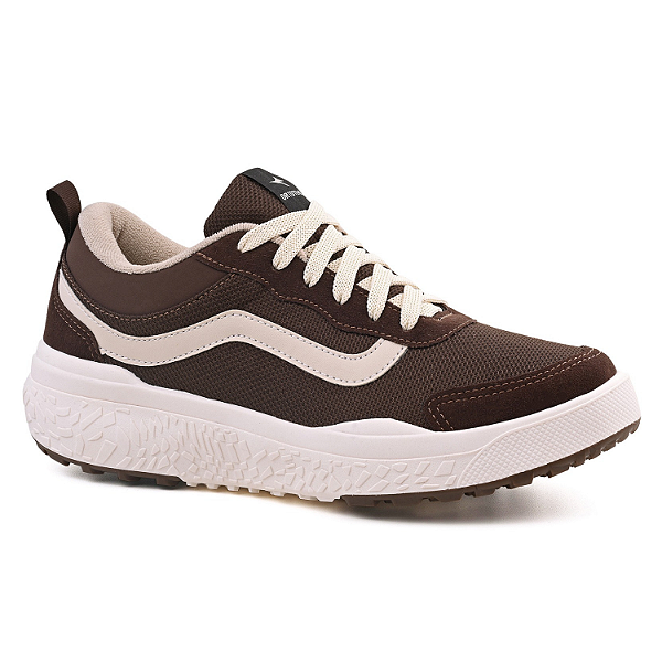 Tênis Casual Ortotenis Ref. 340 Jogger Cor: Café / Bege