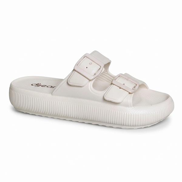 Chinelo Slide Nuvem Dijean 32930001 Cor: Off White