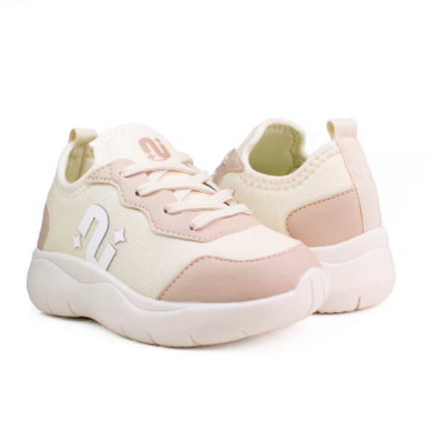 Tênis Infantil de Menina Ref. 80001014 Cabedal Texteil Cor: Areia Palha