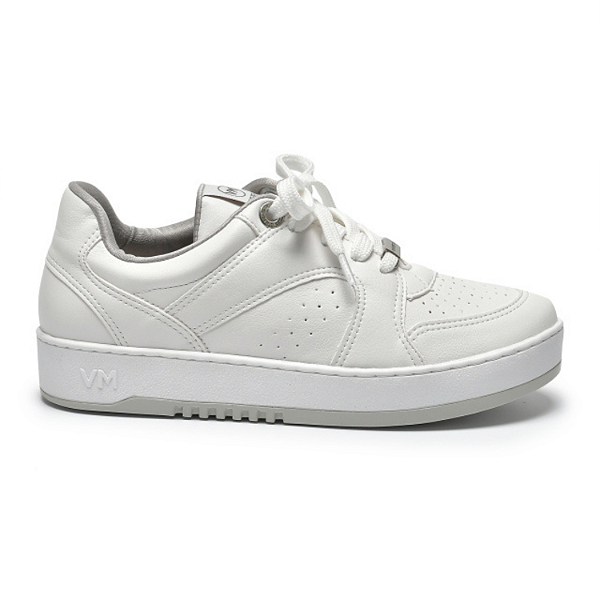 Tênis Feminino Via Marte Casual Ref. 069-002-02 Cabedal em Sintético Cor: Branco