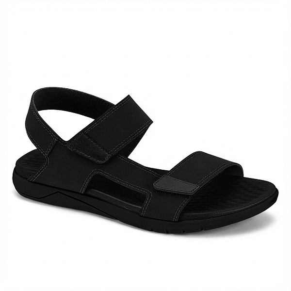 Sandália Masculina BR Sport Ref. 2282.213 Cabedal Napa Moscou Neo Milano Cor: Preto