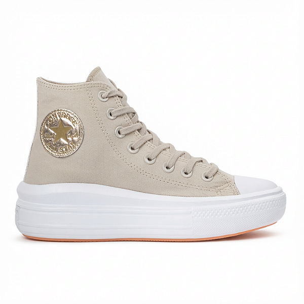 Tênis All Star Move Botinha Plataforma CT16220001 Chuck Taylor Cor: Bege Claro /Ouro Claro / Branco