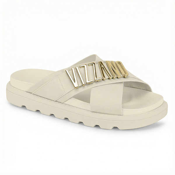 Chinelo Feminino Vizzano Ref.6510.122 Cabedal Pelica Cor: Branco Off