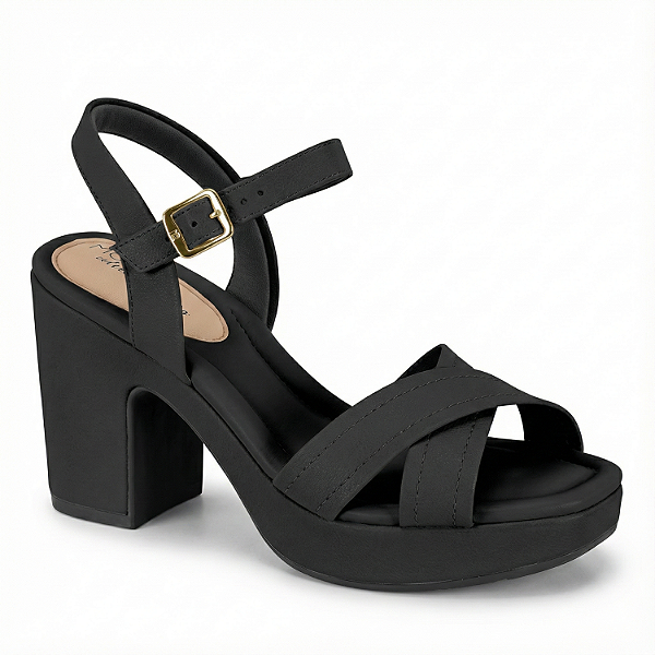 Sandália Modare Ultra Conforto Ref. 7203.110 Cabedal Napa Floather Nature Cor: Preto