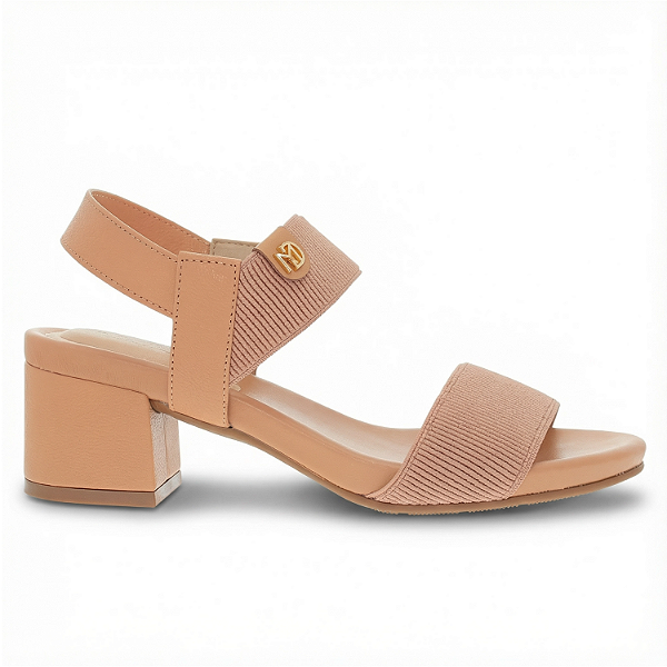 Sandália Femina Modare Ref. 7187.100 Cabedal Textil Nude Float Nature Elástico Canelado Cor: Nude