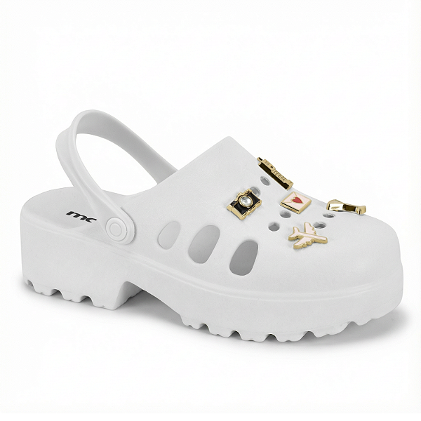Sandália Babuche Moleca Ref. 5563.102 Cabdedal Gaspea EVA C tira PVC Cor: Branco