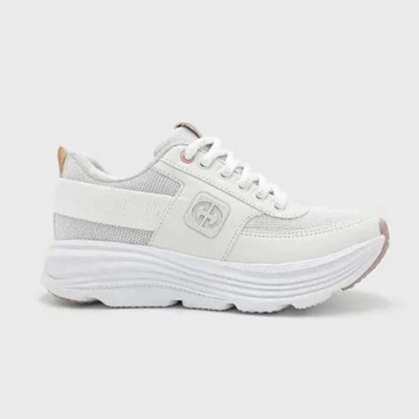 Tênis Jogging Ollie Ref. Virtus2-f Cabedal Sint. Nylon Cor Branco/Nude