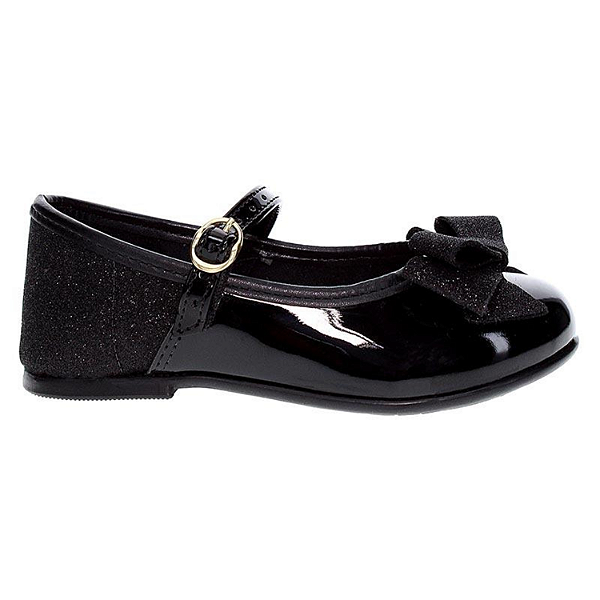 Sapatilha Infantil Molekinha Verniz e Glitter Preto – Ref. 2106.1043