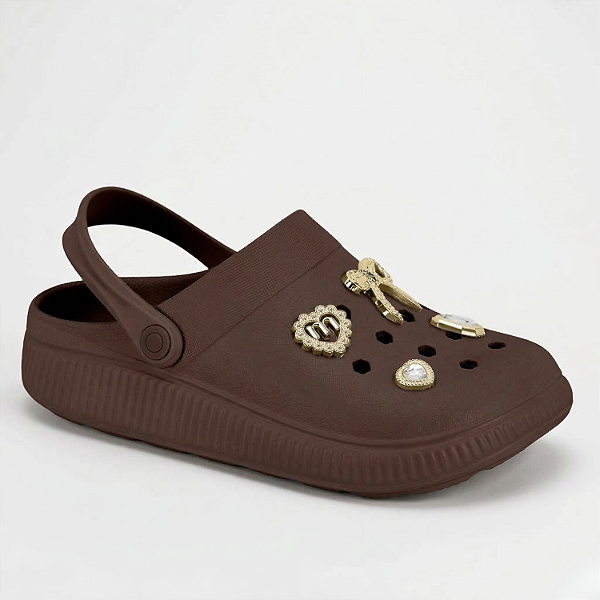 Babuche Moleca Ref. 5832.112 Cabedal EVA Cor Chocolate