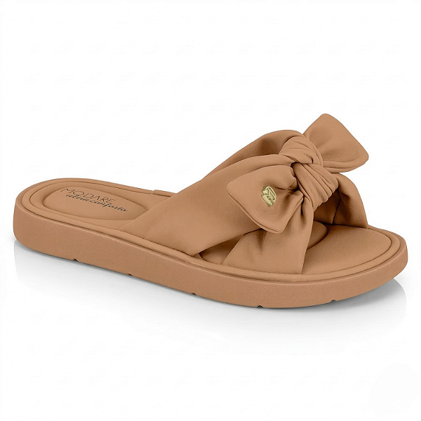 Tamanco Modare Ultra Conforto Nude Laço Nobuck Sintético 7208.101