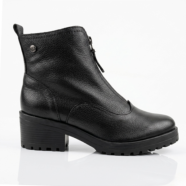 Bota Coturno Feminina Bottero em Couro Burnish com Zíper Frontal - 349113