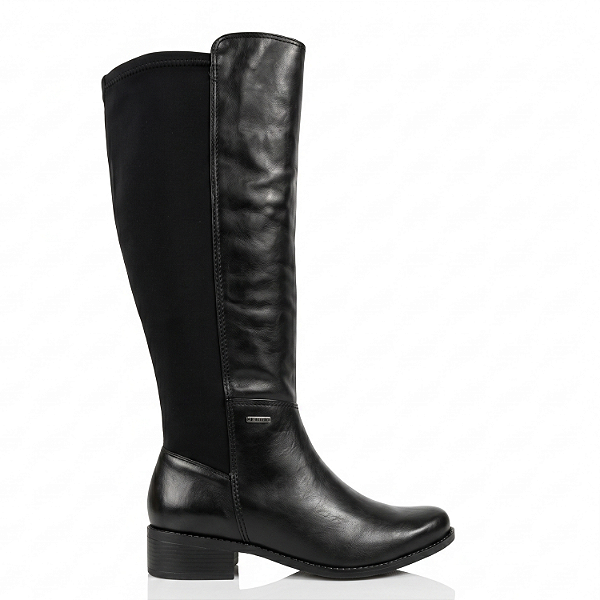 Bota Feminina Cano Longo Bottero em Couro Atanado Napoli/Tecido Cor: Preto - 345801