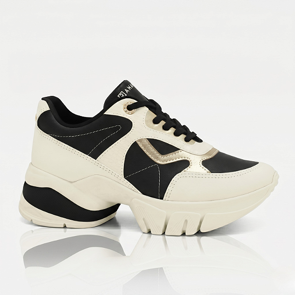 Tênis Casual Feminino Ramarim Fleecy Plus/Coconut/Preto - 2680101