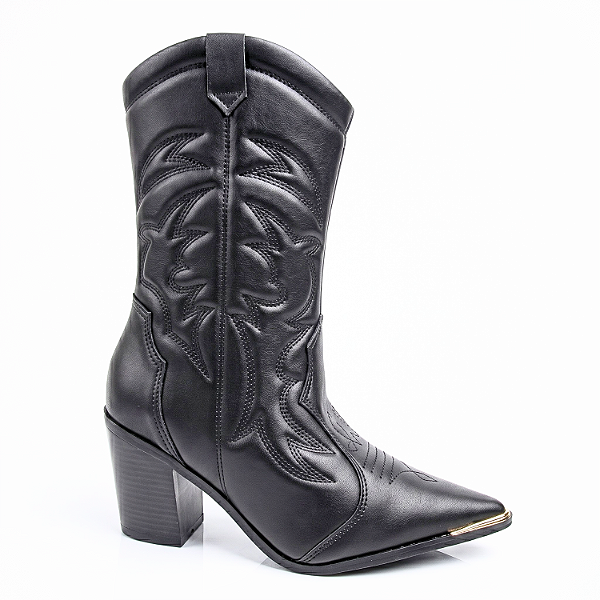 Bota Feminina Vizzano Napa Pele Strech Napa Berlim Preto - 3113.101