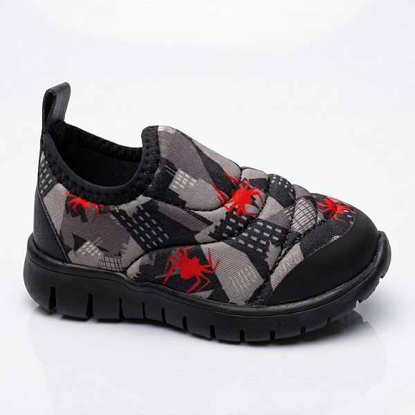 Tênis Infantil Novope de Menino  Cab Textil Concrete Jungle / Preto / Vermelho - 10001283_4770