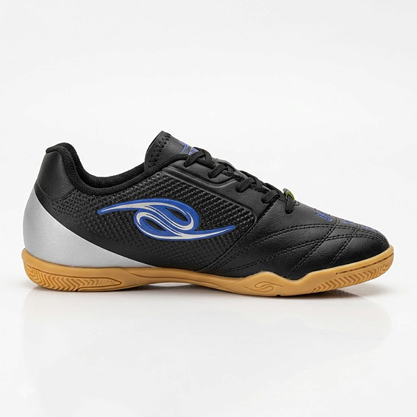 Tênis de Futsal Indoor Dalpont Iron Adulto - Preto / Prata / Azul