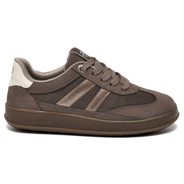 Tênis Feminino Casual Via Marte Cabedal Textil Chia/Cinnamon/Brown - 362-003-02